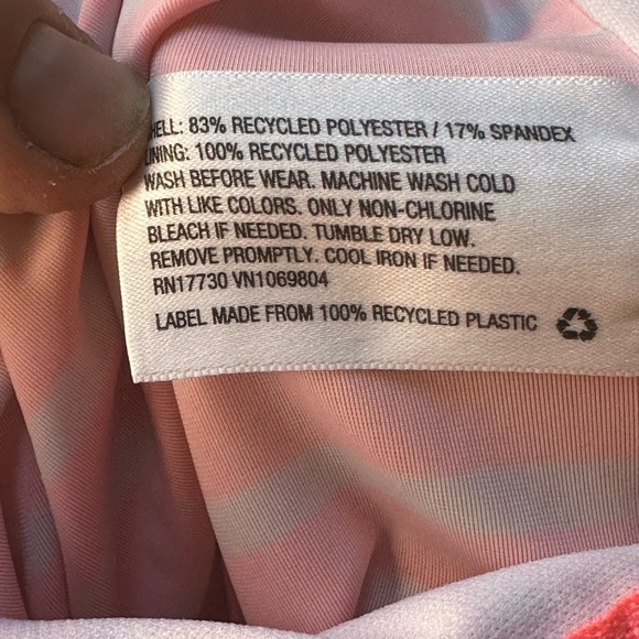 Cat & Jack Girls Striped Kids Swimwear long sleeve with ruffles. - Picture 4 of 4